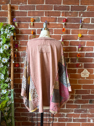 OOAK Summer Collection - Upcycled Flower Patch Patchwork Poncho Style Top 🌼