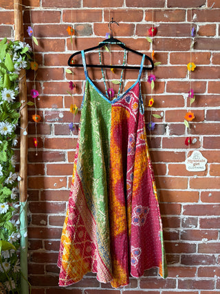 Coffee In The Morning Midi Kantha Summer Dress With Pockets - Fits up to 2X