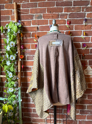 OOAK Spring Collection - Upcycled Flower Patchwork Kantha Poncho Top 🌼