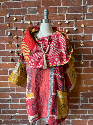 Twilight Reversible Kantha Cowl Pullover