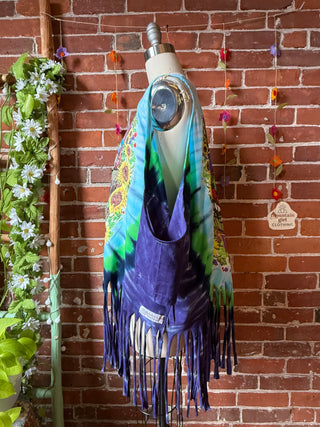 Upcycled Grateful Dead Inspired Tie Dye Open Shoulder Tee