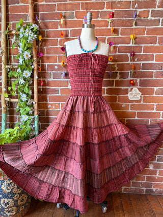 Autumn Grove Tiered Cotton Dress -Fair Trade Made