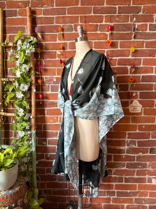Summer Dreams 100% Silk Poncho Robe- Fair Trade Made