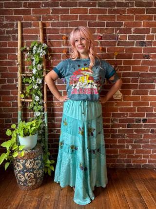 Floral Stevie Mineral Wash Skirt Maxi Length - Multiple Colors Available - Fair Trade Made