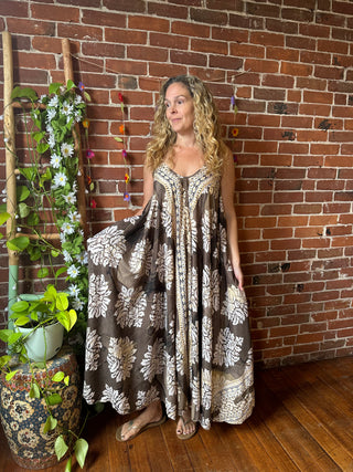 Delphia Recycled Sari Dress w/ Pockets