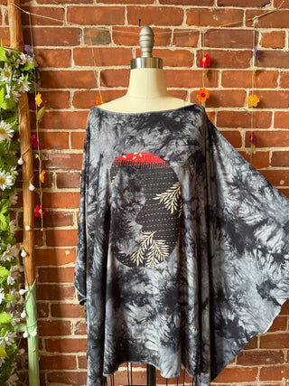 OOAK Spring Collection - Callisto Kantha Crescent Moon Tunic Poncho Top