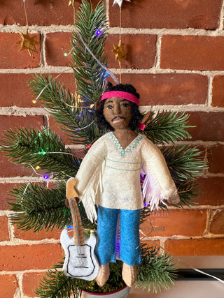 Jimi Hendrix Inspired Ornament - Fair Trade Made
