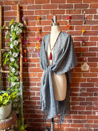 Summer Dreams 100% Silk Poncho Robe- Fair Trade Made