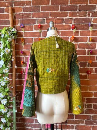 Reversible Nova Kantha Bell Sleeve Wrap Top