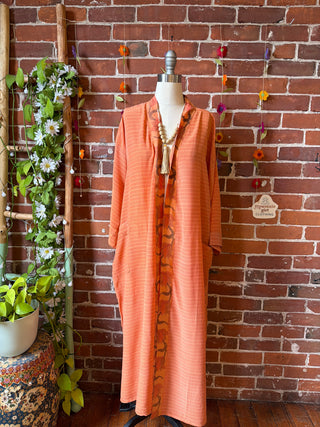 Summer Dreams 100% Sari Silk Robe Kimono w/ Pockets + Belt - Fair Trade Made