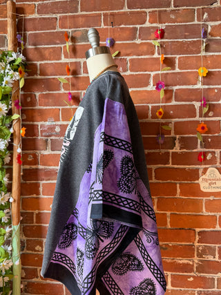 OOAK Summer Collection- Upcycled Big Brother + The Holding Company Butterfly Tie Dye Poncho Sweatshirt