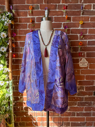 Autumn Moon Silky Flowy Kimono - Fair Trade Made - Final Sale