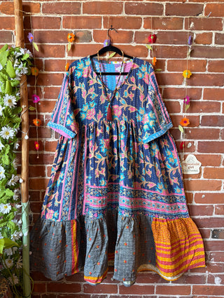 Coffee In The Morning Kantha Dress - Fits up to 3X