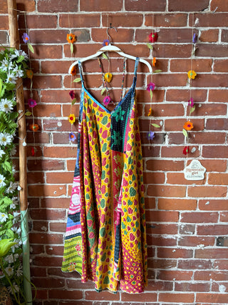 Coffee In The Morning Midi Kantha Summer Dress With Pockets - Fits up to 2X