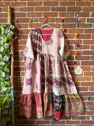 Coffee In The Morning Kantha Dress - Fits up to 3X