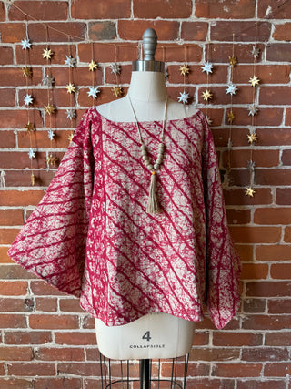 Cosmic Drift Reversible Kantha Poncho Top