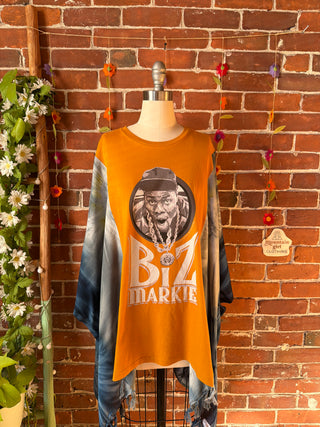 OOAK Autumn Collection- Upcycled Biz Markie Inspired Tie Dye Poncho Tee