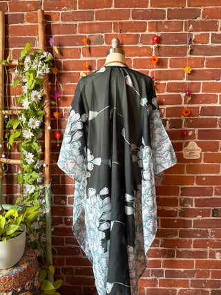 Summer Dreams 100% Silk Poncho Robe- Fair Trade Made