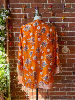 Autumn Moon Silky Flowy Kimono - Fair Trade Made - Final Sale