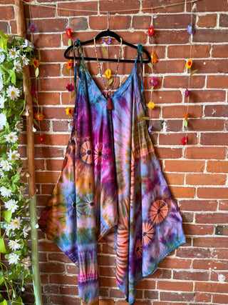 Oh So Flowy Festival Season Tie Dye Jumpsuit Fits up to 2X - Multiple Colors