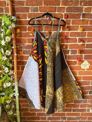 Coffee In The Morning Midi Kantha Summer Dress With Pockets - Fits up to 2X