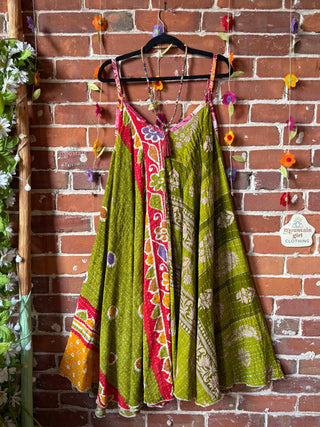 Coffee In The Morning Midi Kantha Summer Dress With Pockets - Fits up to 2X