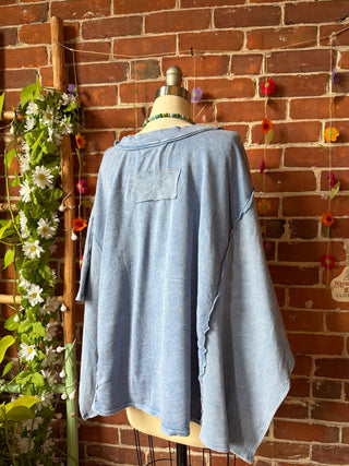 OOAK Spring Collection - Upcycled Kantha Flower Patch Patchwork Poncho Style Top 🌼