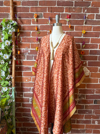 Summer Dreams 100% Silk Poncho Robe- Fair Trade Made