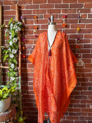 Summer Dreams 100% Silk Poncho Robe- Fair Trade Made