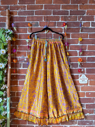 Festival Drift Wide Leg Recycled Sari Lounge Pants - Size 0-12 - Fair Trade Made