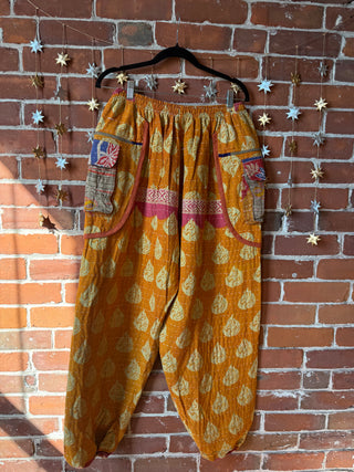 L/XL Genevieve Kantha Cargo Harem Pants