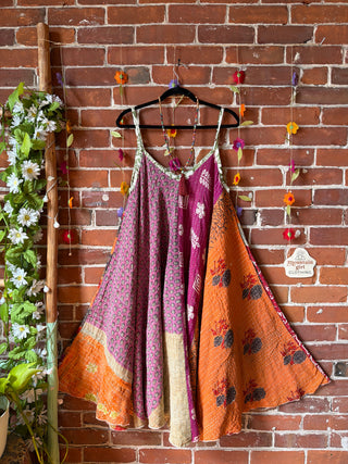 Coffee In The Morning Midi Kantha Summer Dress With Pockets - Fits up to 2X