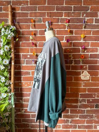 OOAK Summer Collection- Upcycled Stevie Nicks Inspired Butterfly Patch Hybrid Sweatshirt Top