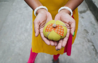 Small - Mystery Recycled Saree Pumpkin