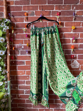 Festival Drift Wide Leg Recycled Sari Lounge Pants - Free Size - Fair Trade Made