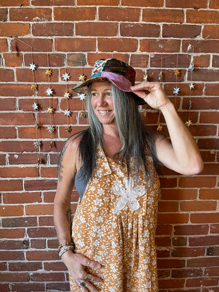 Boho Sunshine Recycled Random Patchwork Sari Hat