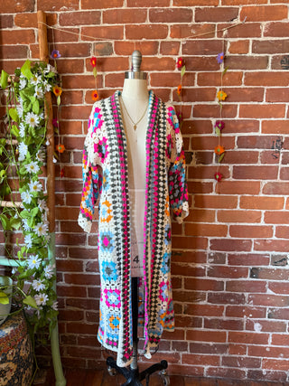 Grateful Dead Inpsired Crochet Granny Square Cardigan