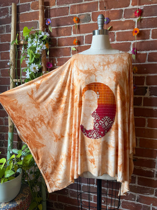 OOAK Spring Collection - Callisto Kantha Crescent Moon Tunic Poncho Top