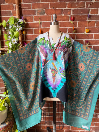 Grateful Dead Inspired Boho Hi Lo Poncho Top
