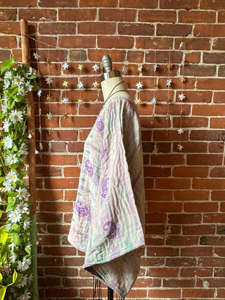 Cosmic Drift Reversible Kantha Poncho Top