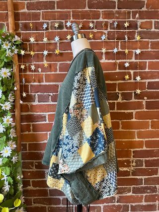 OOAK Autumn Collection - Upcycled Flower Patchwork Poncho Style Top 🌼