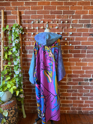 OOAK Autumn Collection - Upcycled Pearl Classic Rock Inspired Mix Fabric Bell Sleeve Robe