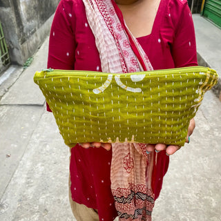 Large Kantha Cosmetic Bag