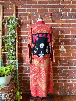 KISS Inspired Long Tapestry Robe Kimono w/ Pockets + Belt - Fair Trade Made