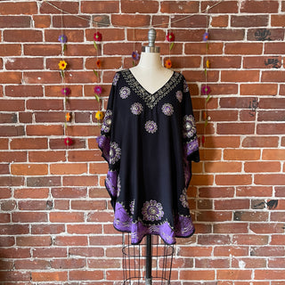 Artemis Batik Long Tunic Top - Purple