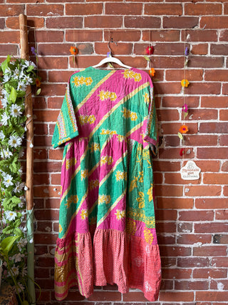 Coffee In The Morning Kantha Dress - Fits up to 3X