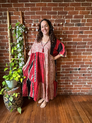 Coffee In The Morning Kantha Dress - Fits up to 3X
