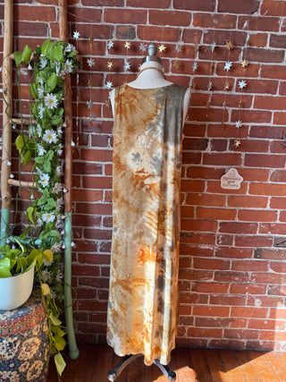OOAK Winter Collection - Tie Dye Callisto Kantha Crescent Moon Tank Top Maxi Dress