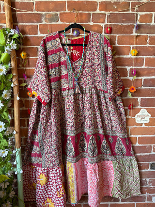 Coffee In The Morning Kantha Dress - Fits up to 3X