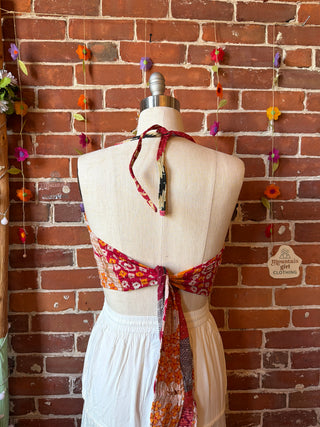 Size 14-20 In Bloom Reversible Kantha Halter Top - 100% Cotton - Fair Trade Made